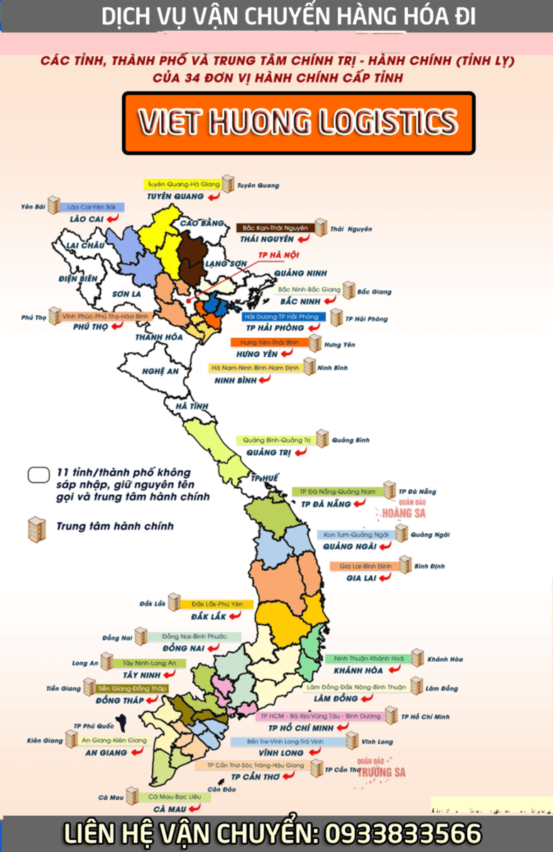 Vận Tải Bắc Nam Đến 34 tỉnh Thành