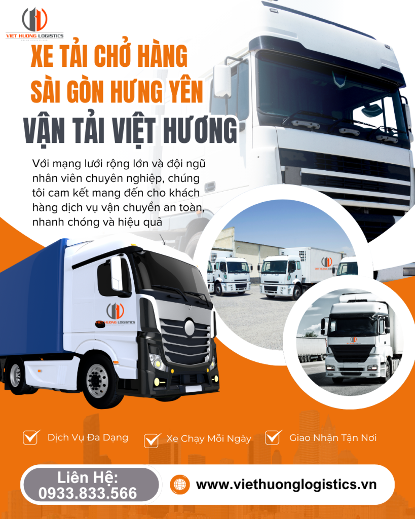 Xe tải chở hàng Sài Gòn Hưng Yên - Vận Tải Việt Hương