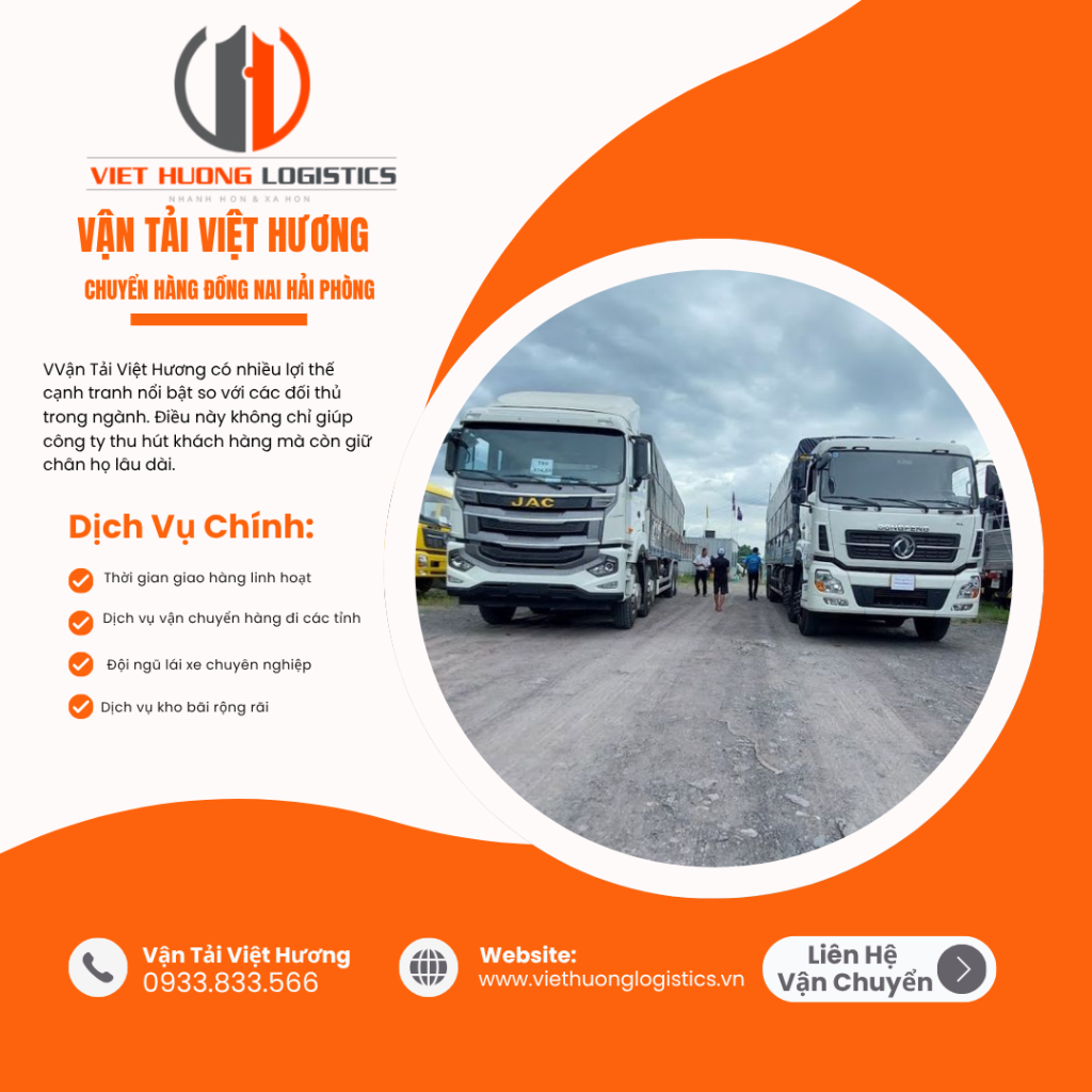 Vận Tải Việt Hương chuyển hàng Đồng Nai Hải Phòng