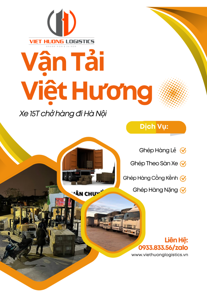 Xe 15T chở hàng đi Hà Nội - Vận Tải Việt Hương - 0933833566zalo